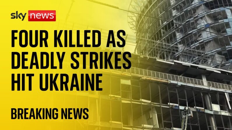 Sky News at scene of Russian strike that hit Ukrainian capital Kyiv