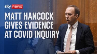 Watch live as Matt Hancock gives evidence at COVID inquiry