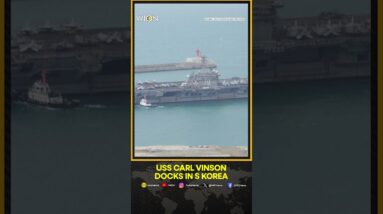 US Aircraft Carrier USS Carl Vinson Makes Port Call In South Korea | WION Shorts